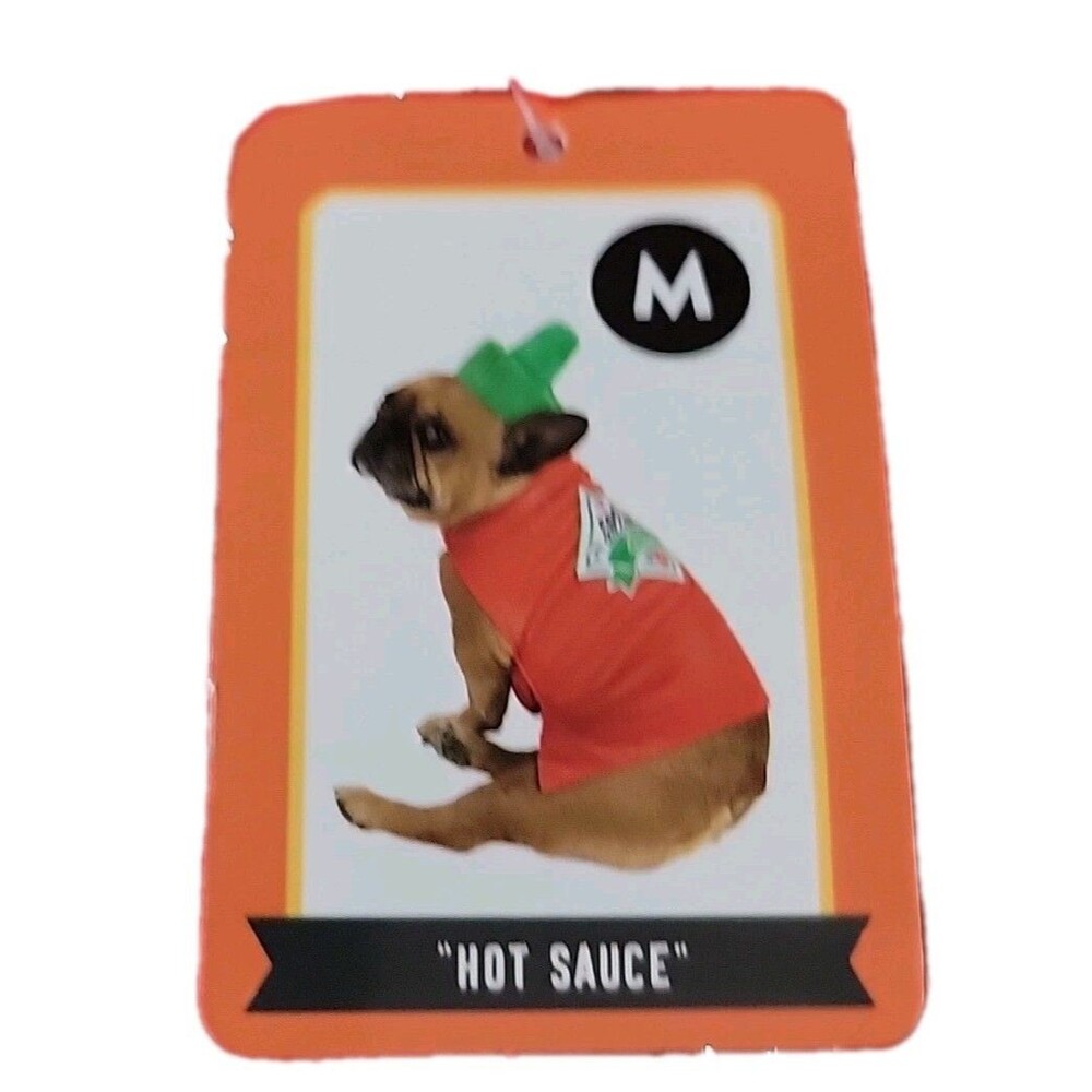 Hot Sauce Dog Costume Medium Funny Pet Outfit Halloween NWT Chili Bottle Style